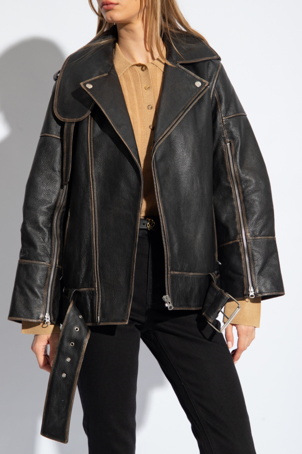 Brown 'Beatrisse' leather jacket By Malene Birger